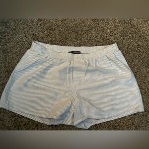 Brandy Melville Light Blue and White Textured Shorts